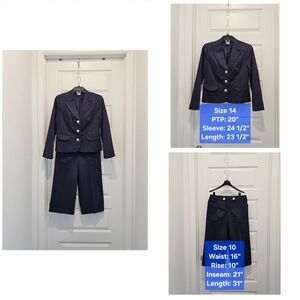 George 2-pc Capri Pants Suit, GUC, Jacket Size 14, Capri Size 10